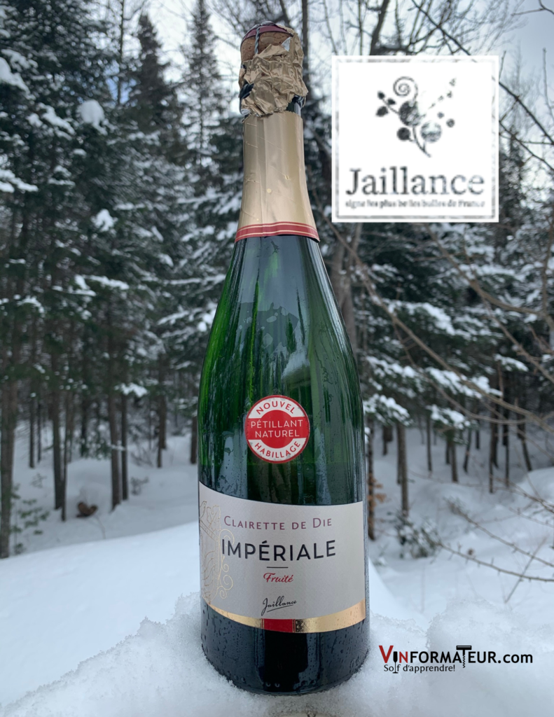 Bouteille de Jaillance, Cuvée Impériale, Clairette de Die, Vallée du Rhône, nouvel habillage