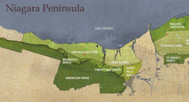 Carte viticole Niagara Peninsula
