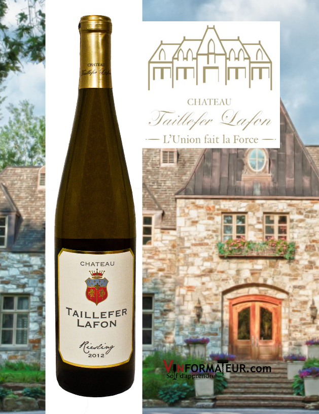 Bouteille de Château Taillefer Lafon, Riesling, 2016 avec Château en arrière-plan