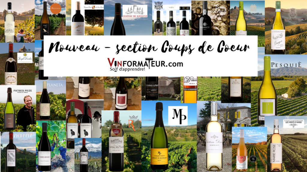 Nouvelle section – Vins Coups de Coeur!!