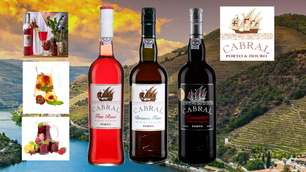 Bouteilles Cabral Branco Fino, Cabral Fine Rosé, Cabral Caracter Reserva Especial et suggestions de drinks