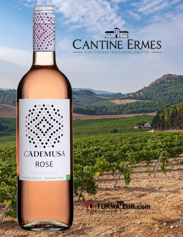Cademusa Rosé, Italie, Sicile, Cantine Ermes, vin rosé bio, 2020