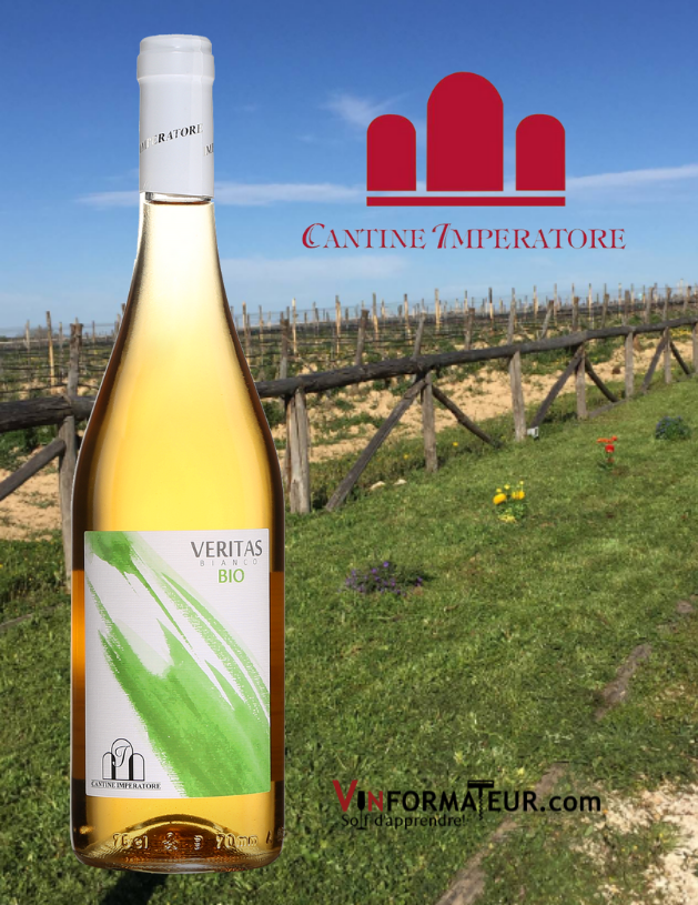 Bouteille de Veritas, Bianco, Cantine Imperatore, Italie, Les Pouilles, 2019 avec vignobles