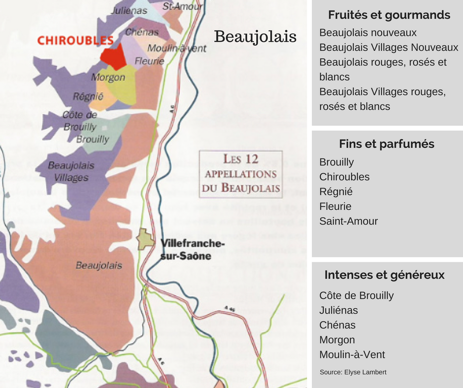 Tableau des Appellations du Beaujolais