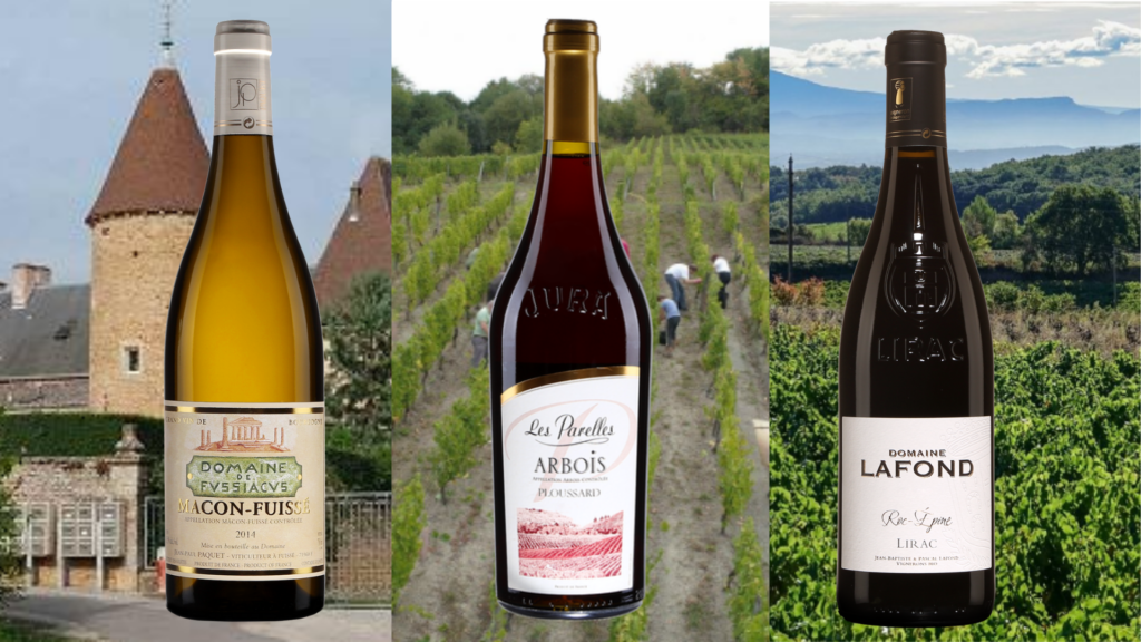 Mâcon-Fuissé, Domaine de Fussiacus, 2019, Les Parelles, Ploussard, Arbois, Domaine Lafond, Roc-Épine, France, Vallée du Rhône.