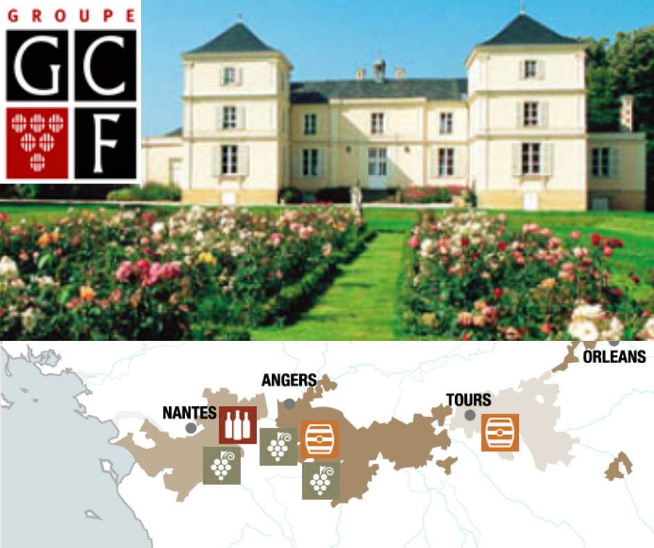 Les Grands Chais de France avec chai et carte viticole