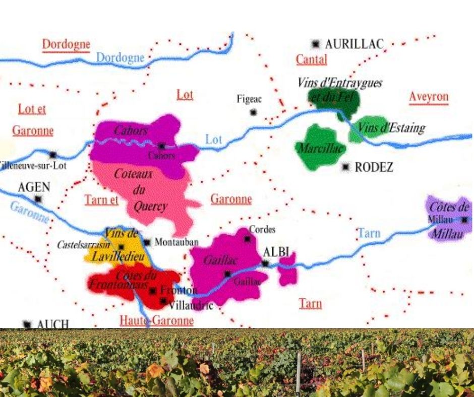 Carte viticole Cahors