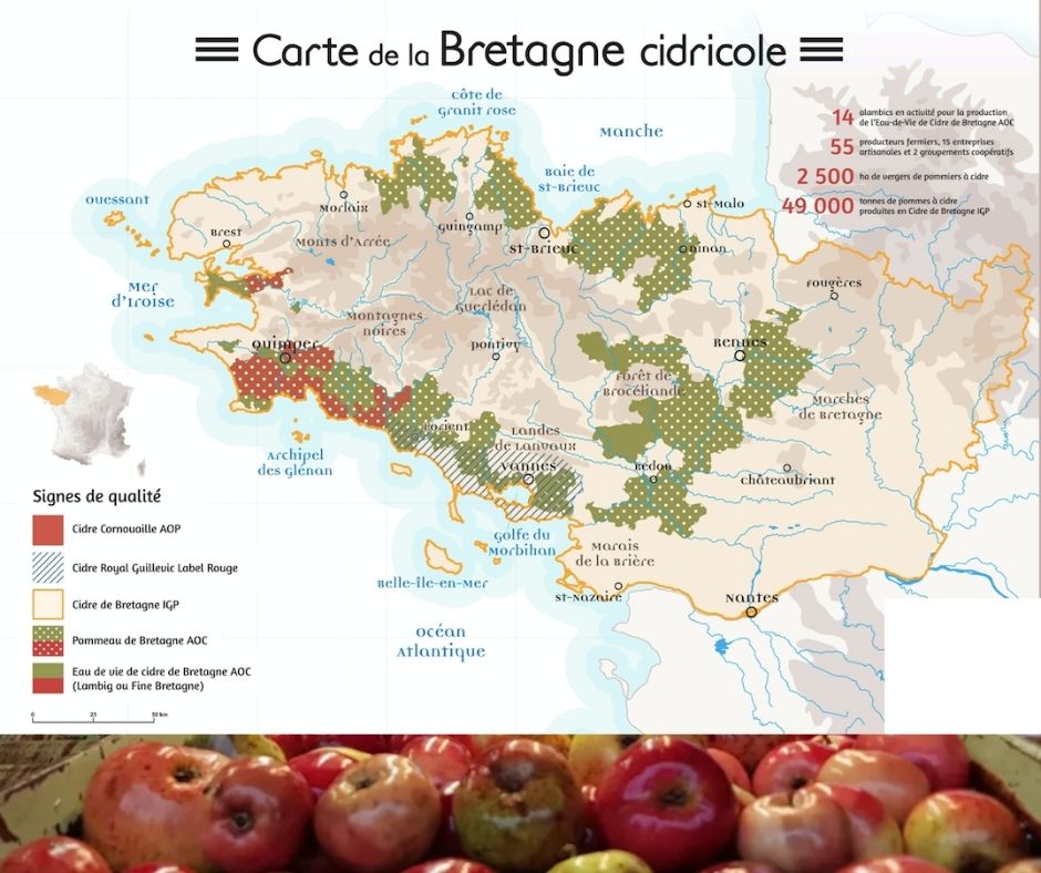 Carte cidricole de Bretagne