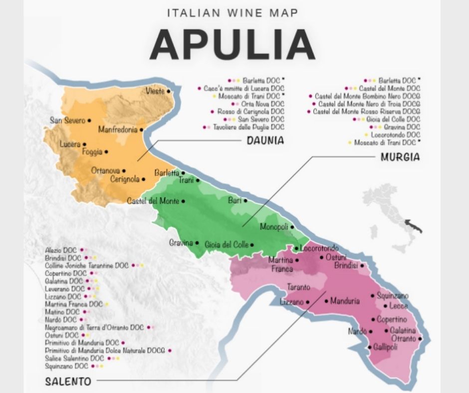 Carte viticole Les Pouilles