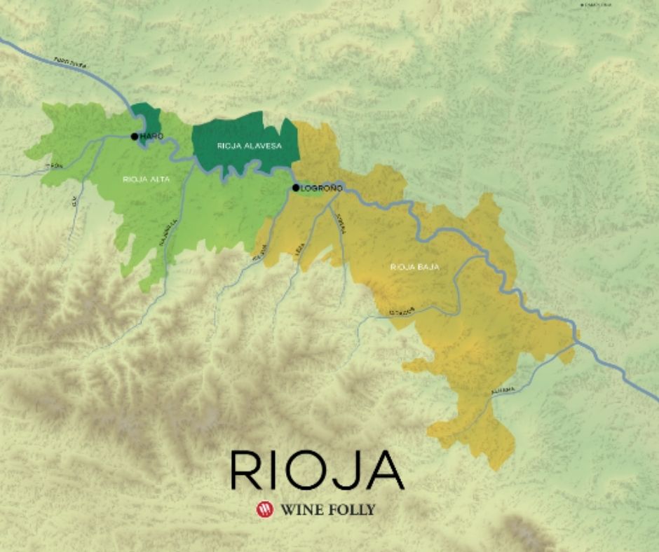 Carte viticole Rioja - source: winefolly.com