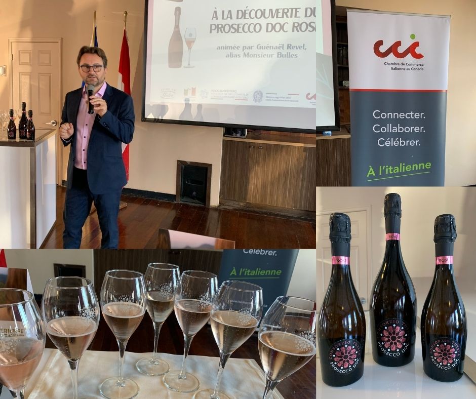 Présentation de Guenael Revel sur le Prosecco Rosé, dégustation de 7 vins