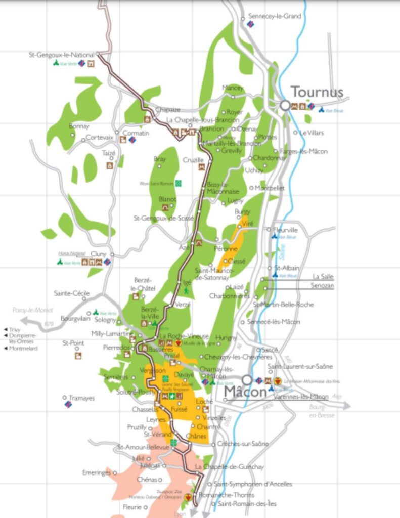 Carte viticole du Mâconnais