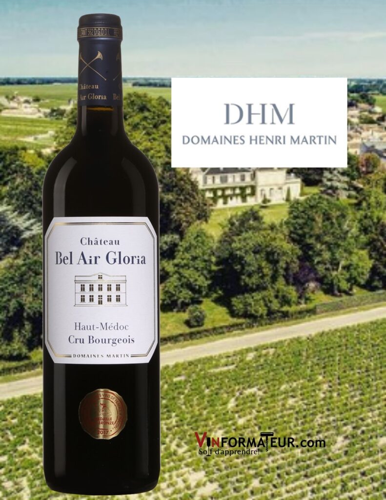 Bouteille de Château Bel Air, Haut-Médoc, Cru Bourgeois, Domaines Martin, 2016