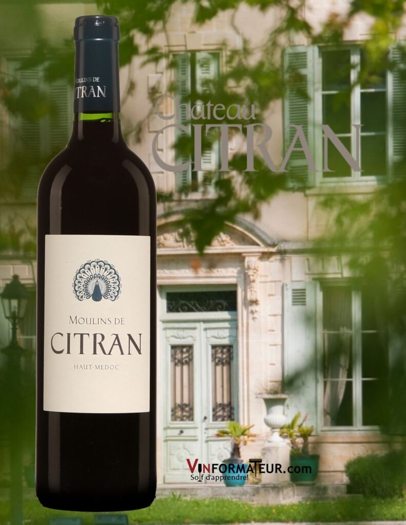 Bouteille de Moulins de Citran, AOC Haut Médoc, Bordeaux, 2015