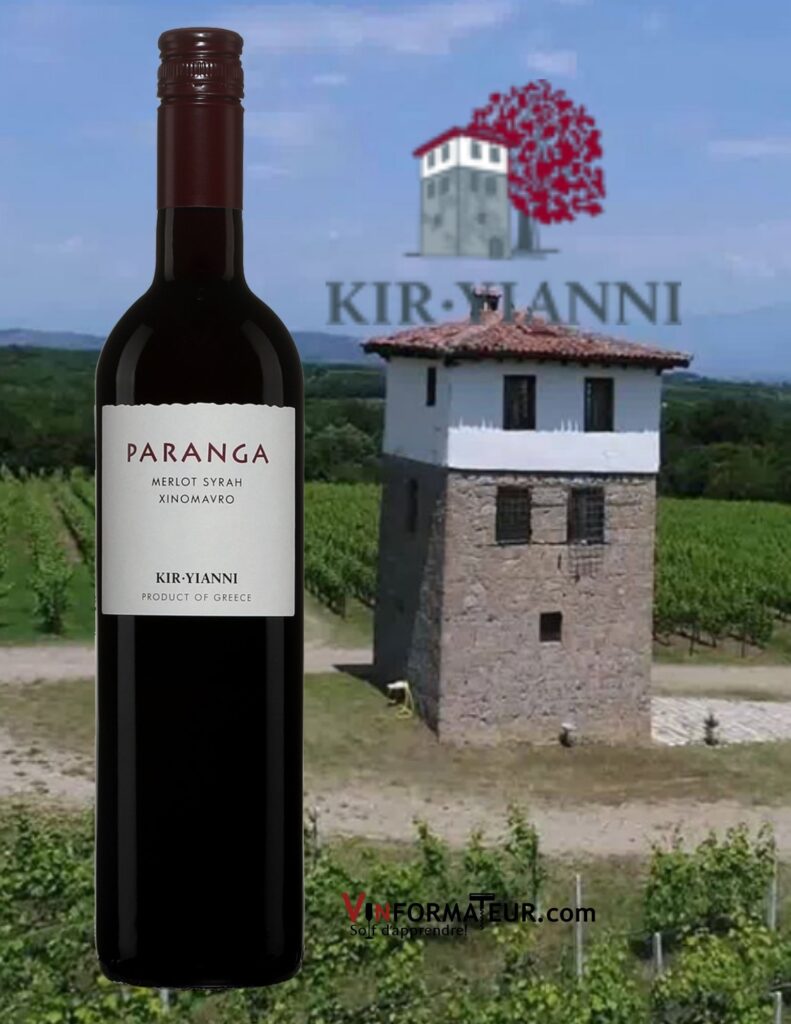 Bouteille de Paranga, Kir-Yianni, Grèce, Macédoine, Naoussa, 2019 et vignobles