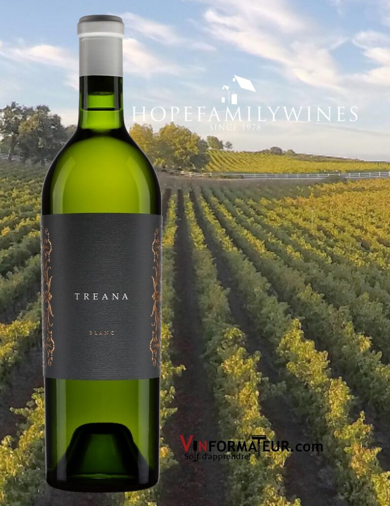 Bouteille de Treana, Viognier, Marsanne, Roussanne, vin blanc, Californie, Central Coast, 2019