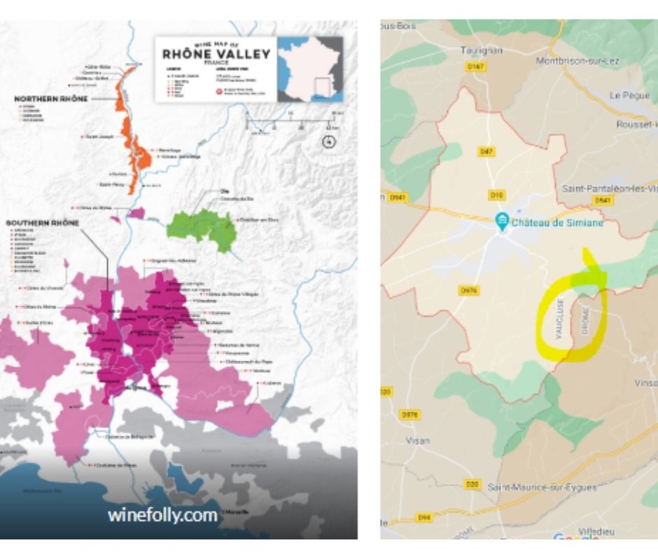 Carte viticole Vallée du Rhône