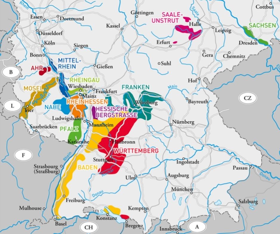 Carte viticole Allemagne