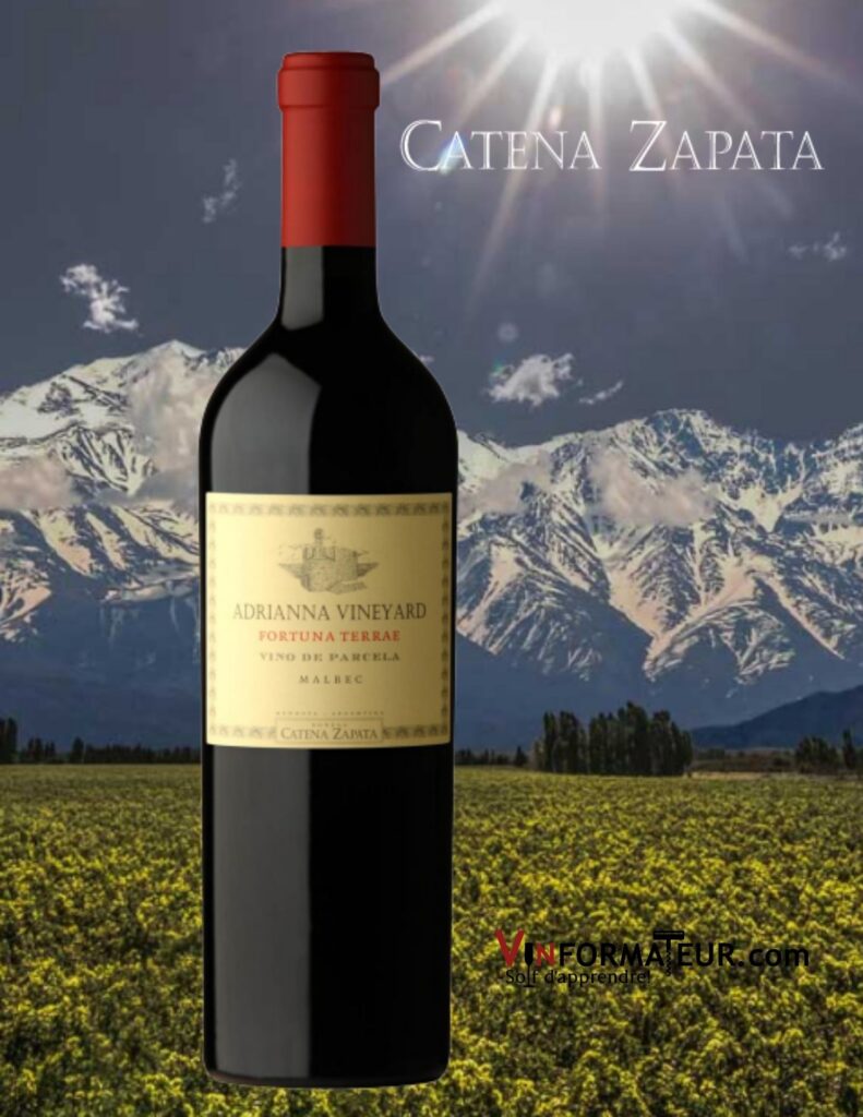 Bouteille de Bodega Catena Zapata, Adrianna Vineyards, Fortuna Terrea, Vino de Parcela, Argentine, Vallée de Gualtallary Uco, 2017