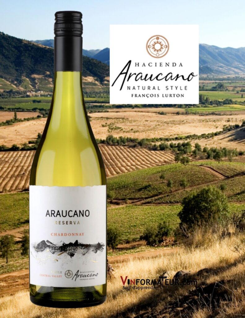 Bouteille de Araucano Reserva, Chardonnay, Chili, Vallée de Colchagua, Vallée de Lolol, Hacienda Araucano, 2020