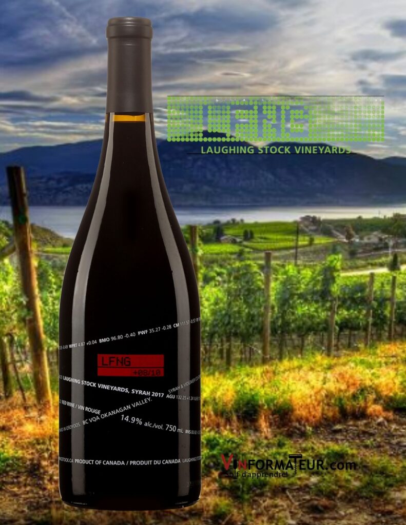 Bouteille de The Laughing Stock, Syrah, Colombie Britannique, Vallée de l’Okanagan, 2018
