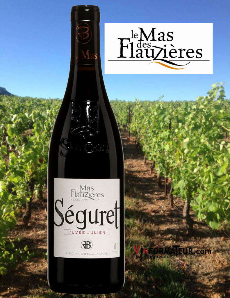 BOuteille de Le Mas des Flauzières, Cuvée Julien, France, Côtes du Rhône Villages, Séguret (nom de commune), 2018
