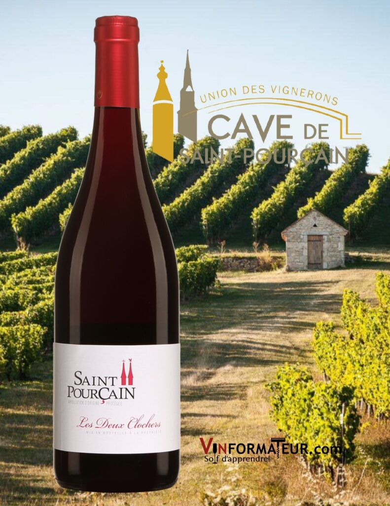 Bouteille de Les Deux Clochers, Saint-Pourçain, Val de Loire, L’Auvergne, Les Vignerons de Saint-Pourçain, 2018