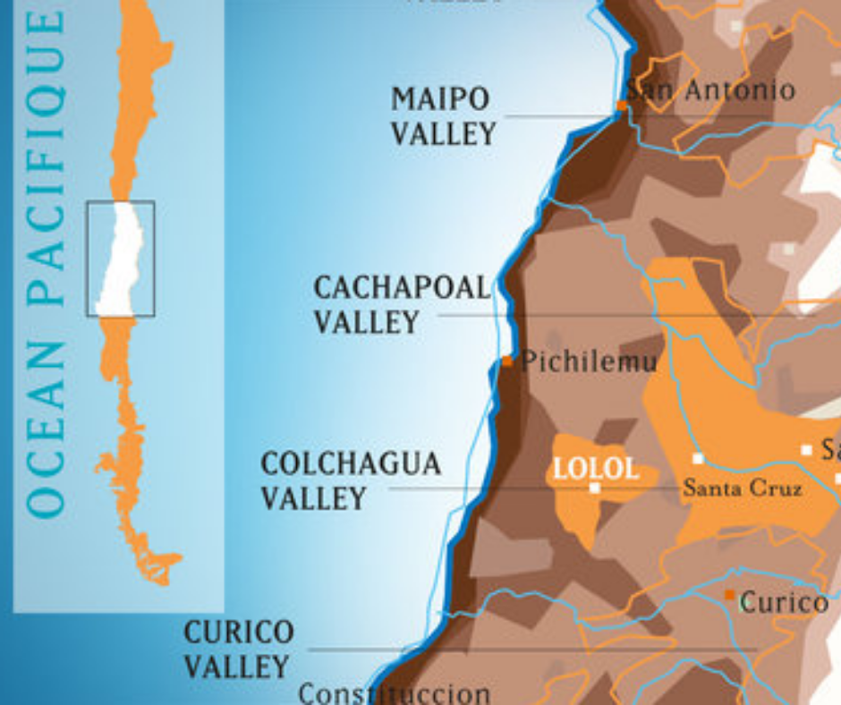 Carte viticole Chili - Hacienda Araucano