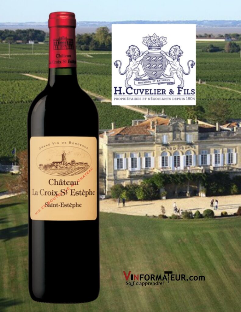 Bouteille de Château La Croix, France, Bordeaux, Saint-Estèphe, vin rouge, 2017