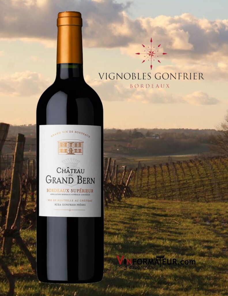 Bouteille de Château du Grand Bern, Bordeaux Supérieur, vin rouge, 2019