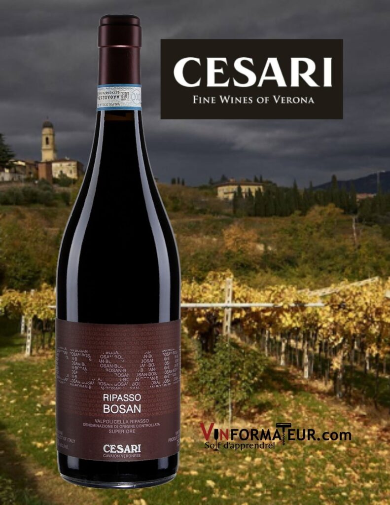 Bouteille de Bosan, Ripasso, Italie, Vénétie, Valpolicella Ripasso Superiore DOC, Gerardo Cesari, 2017