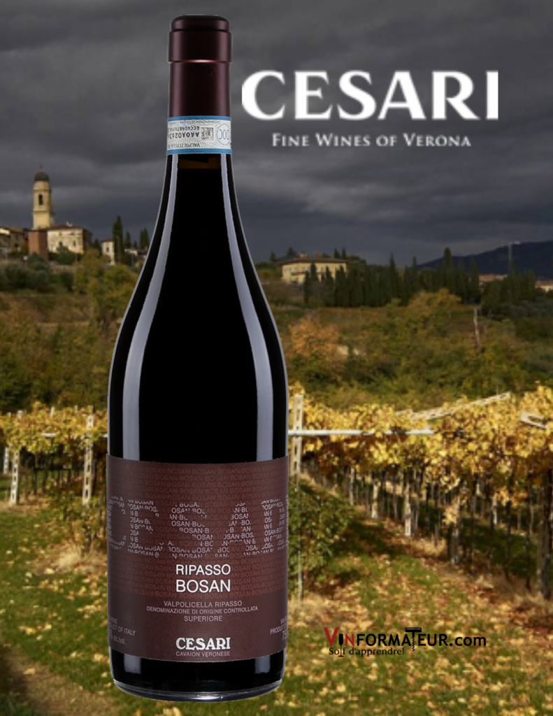 Bouteille de Bosan, Ripasso, Italie, Vénétie, Valpolicella Ripasso Superiore DOC, Gerardo Cesari, 2017