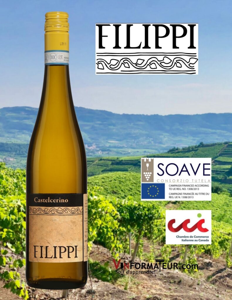 Bouteille de Cantina Filippi, Castelcerino, Soave, vin blanc bio, 2020