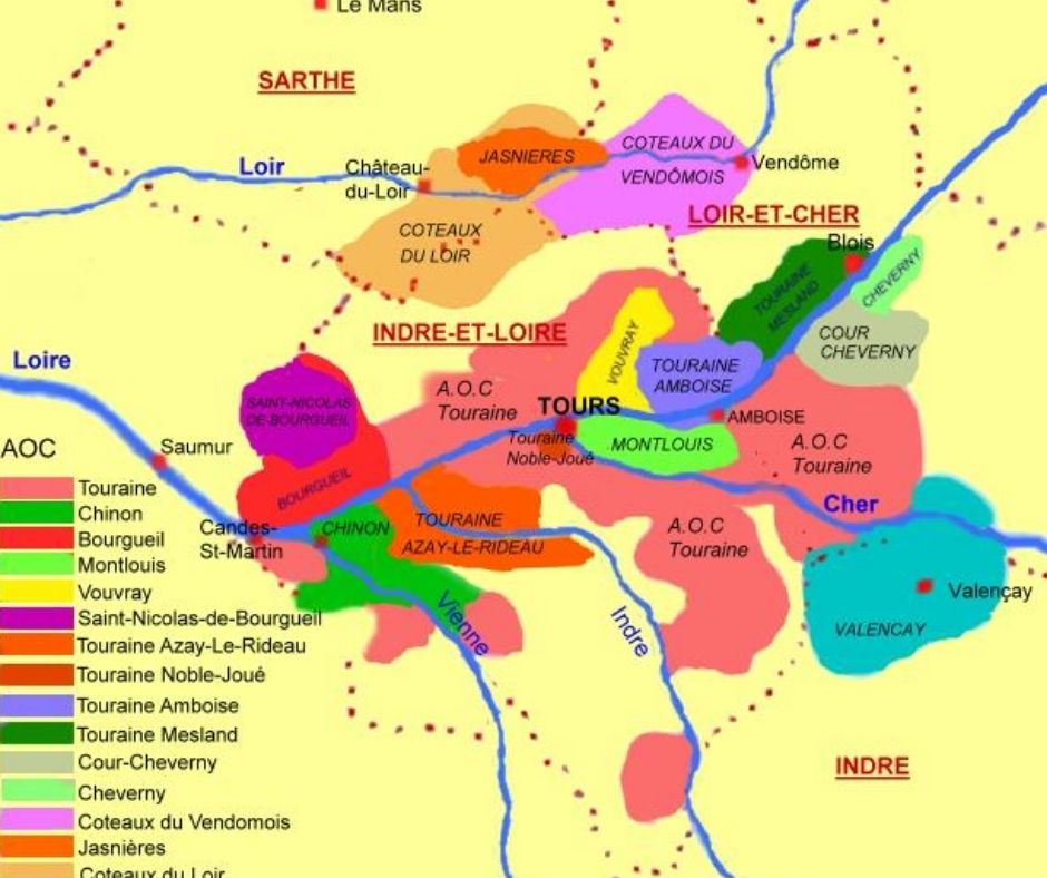 Carte viticole Touraine