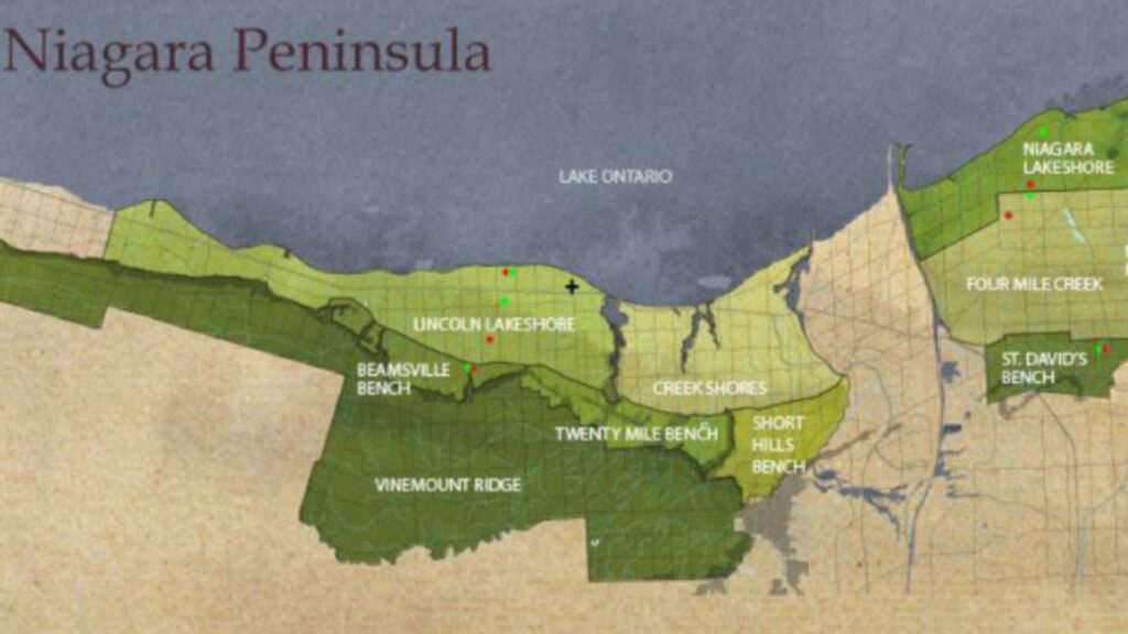 Carte viticole Péninsule du Niagara