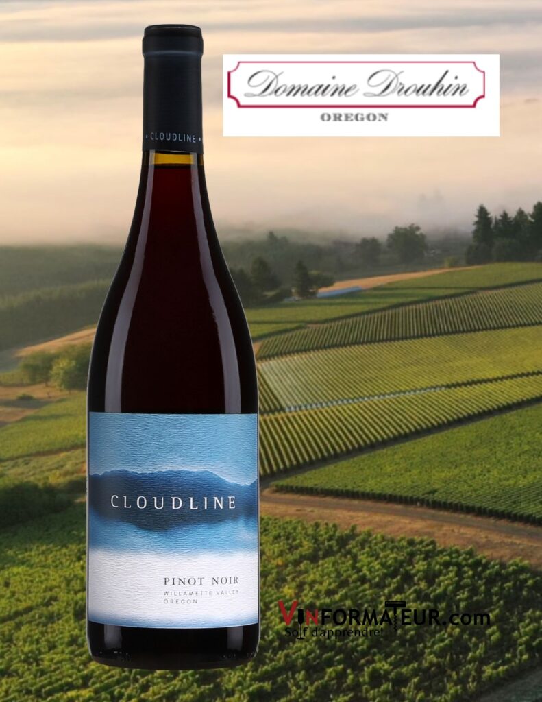 Bouteille de Cloudline, Pinot Noir, Oregon, Willamette Valley, Domaine Drouhin Oregon, Cloudline Cellars, 2019