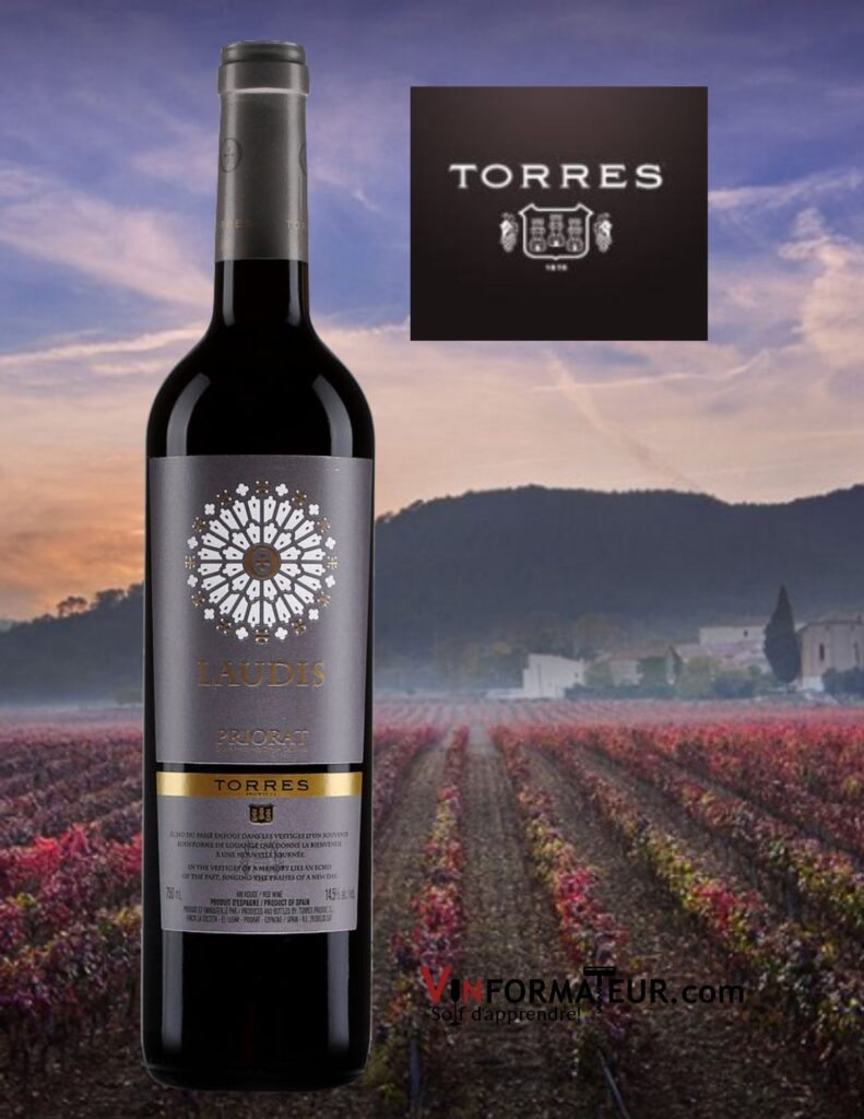 Bouteille de Laudis, Torres, Espagne, Priorat, vin rouge, 2018