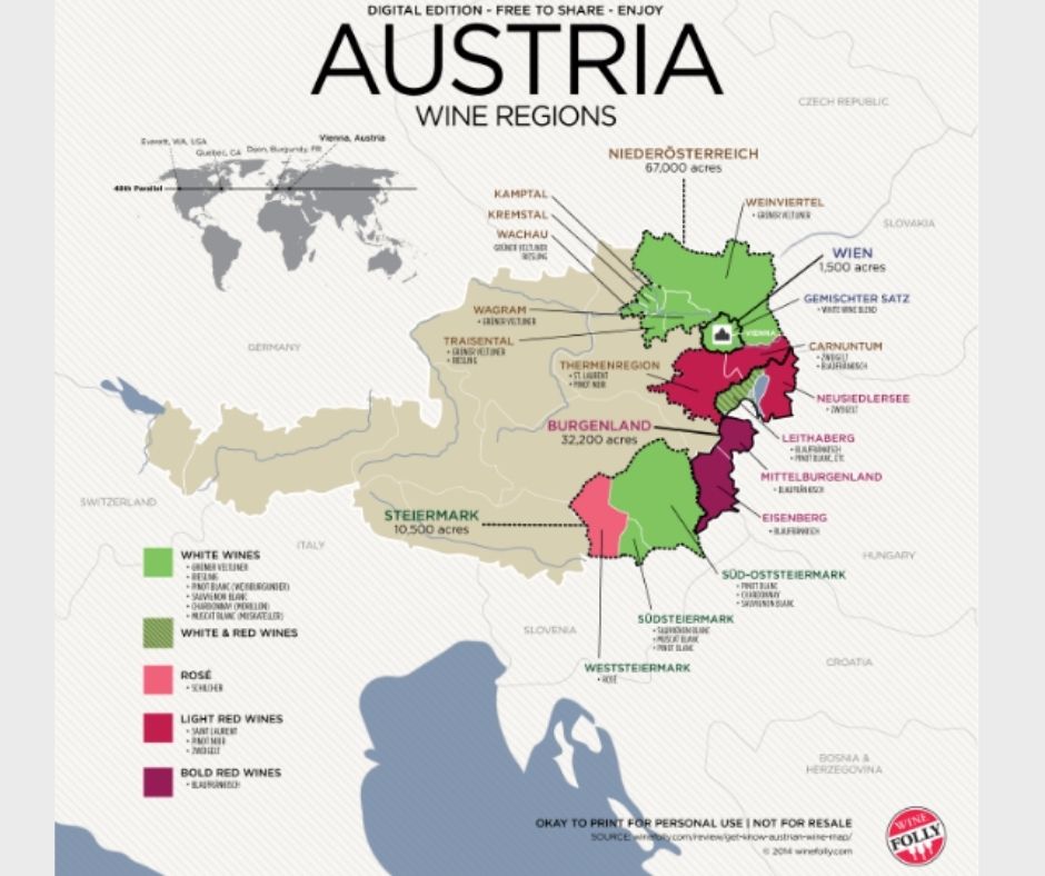 Carte viticole Autriche: source winefolly.com