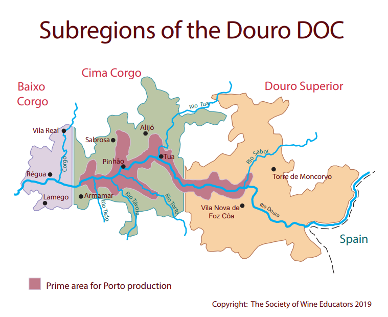 Carte viticole Porto Douro