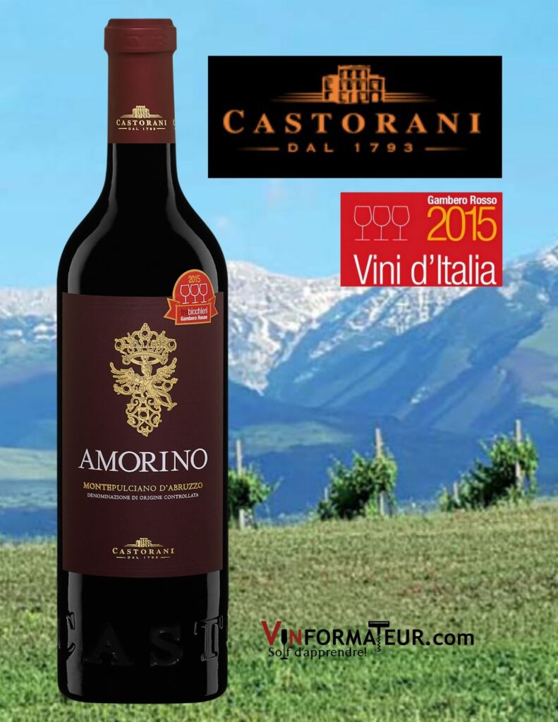 Bouteille de Amorino, Montepulciano d’Abruzzo, Italie, Podere Castorani, 2010