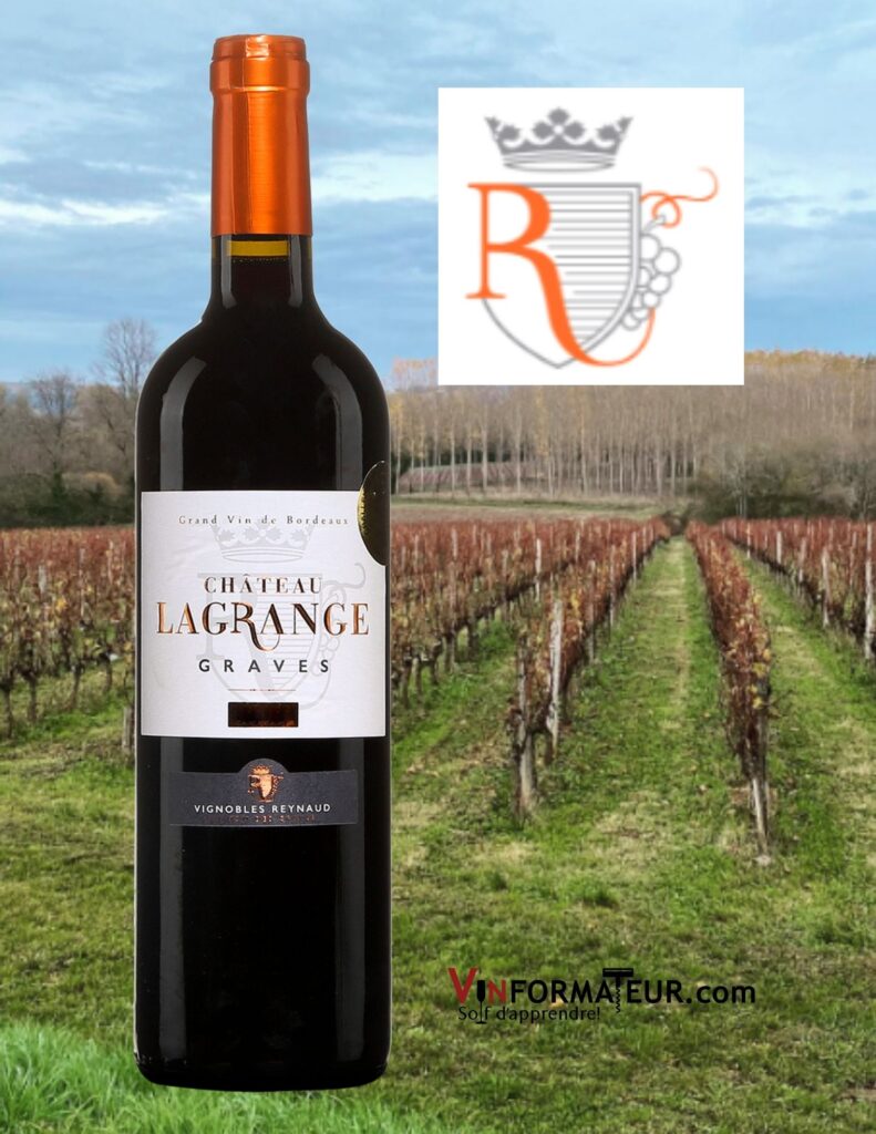 Bouteille de Château LaGrange, Bordeaux, Graves, Vignobles Reynaud, vin rouge en conversion bio, 2018
