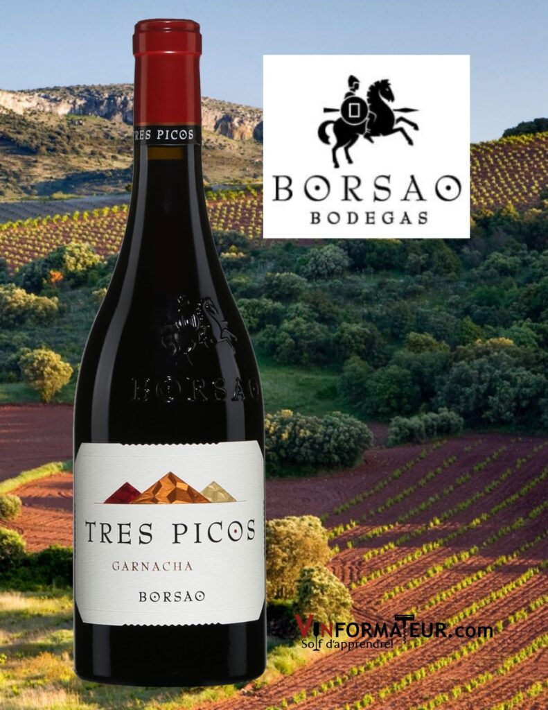 BOuteille de Borsao, Tres Picos, Espagne, Aragon, Campo de Borja, Bodegas Borsao, 2012