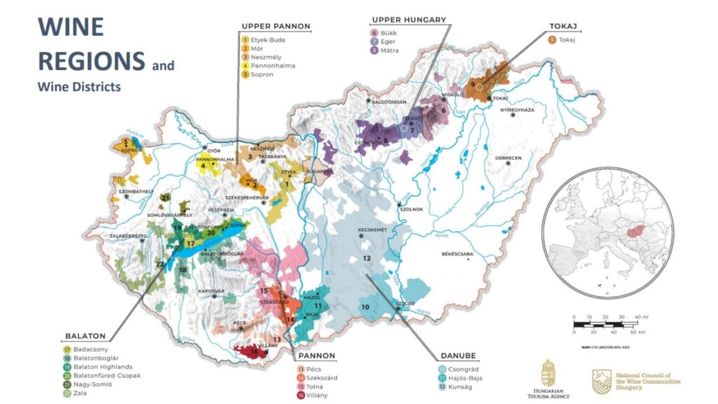 Carte viticole Hongrie