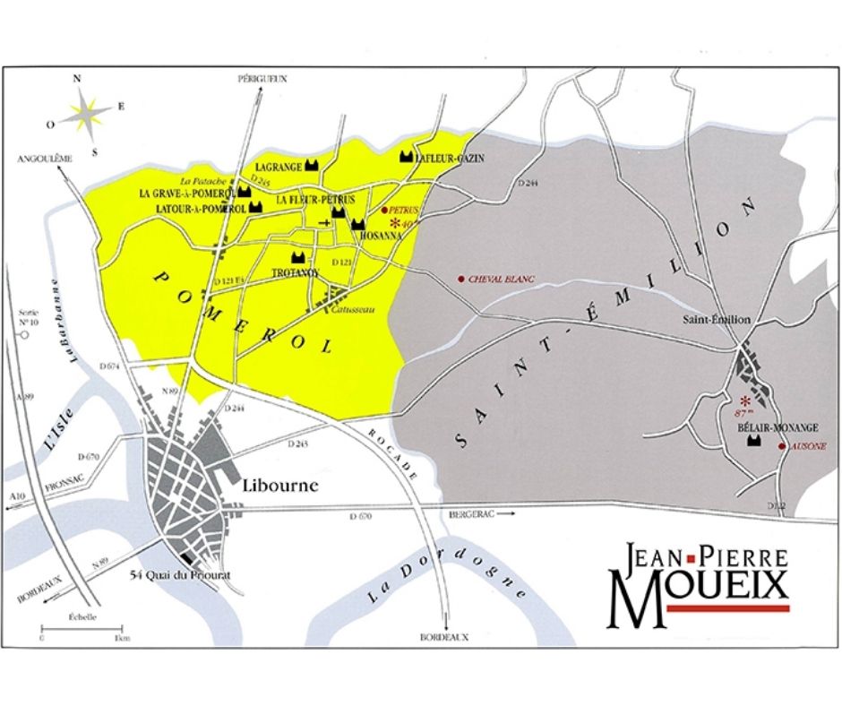 Carte viticole des Établissements Jean-Pierre Moueix