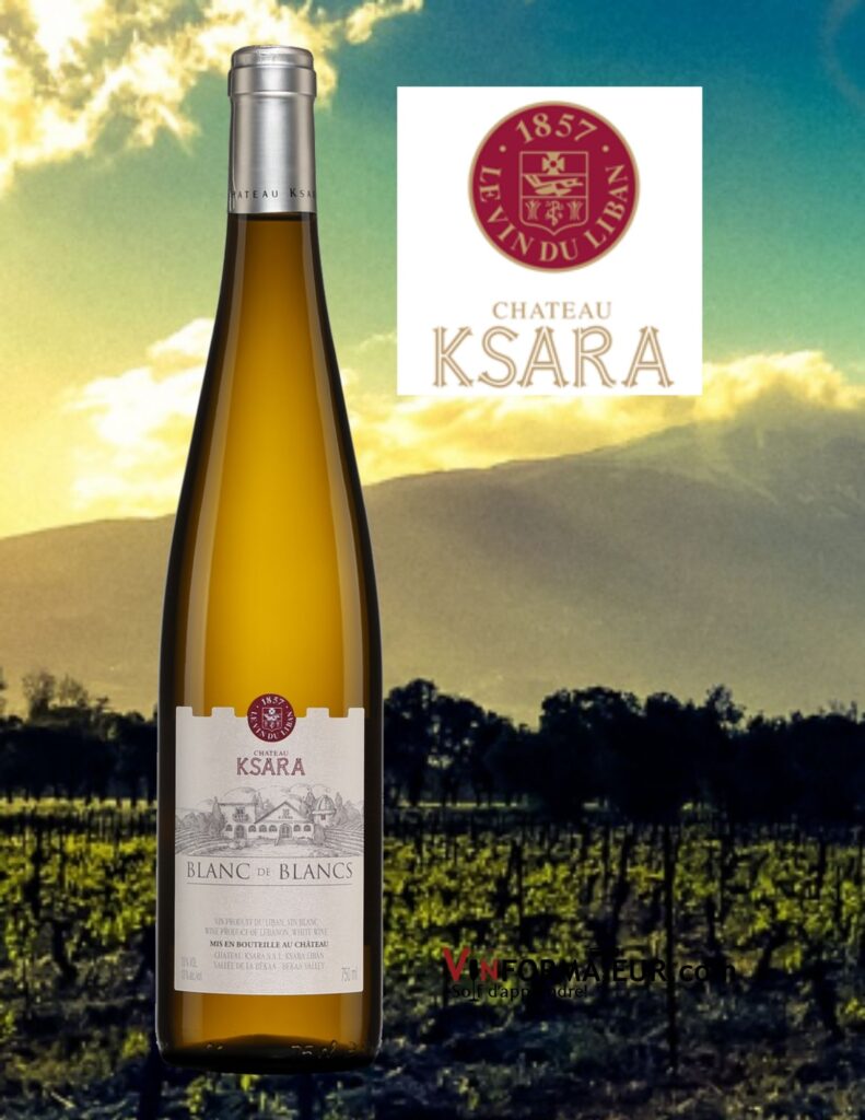 Bouteille de Château Ksara, Blanc de Blancs, Liban, Vallée de la Bekaa, 2020