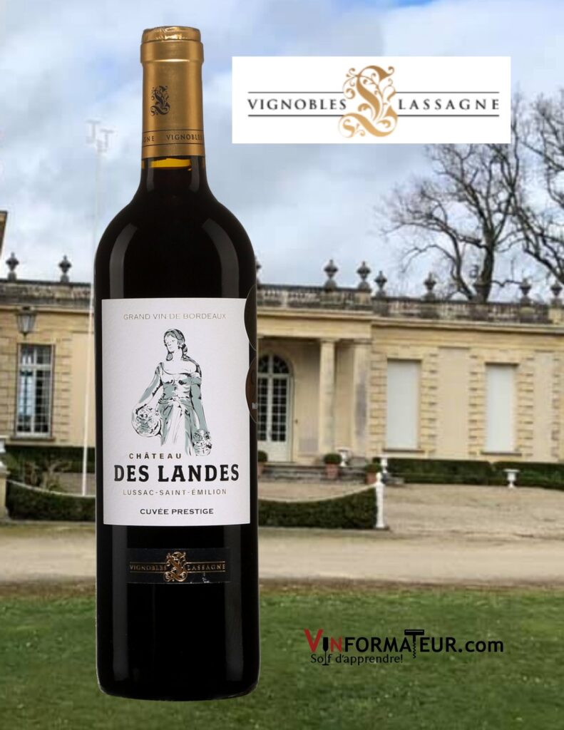 Bouteille de Château des Landes, Cuvée Prestige, Bordeaux, Lussac-Saint-Émilion, 2015