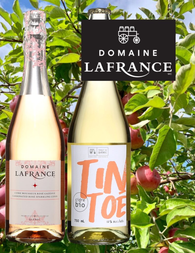 Bouteilles de Cidre Mousseux Rosé, Demi-sec, Domaine Lafrance, Québec, Saint-Joseph-du-Lac, 2018,Tin Toé, Cidre Pétillant bio, Domaine Lafrance
