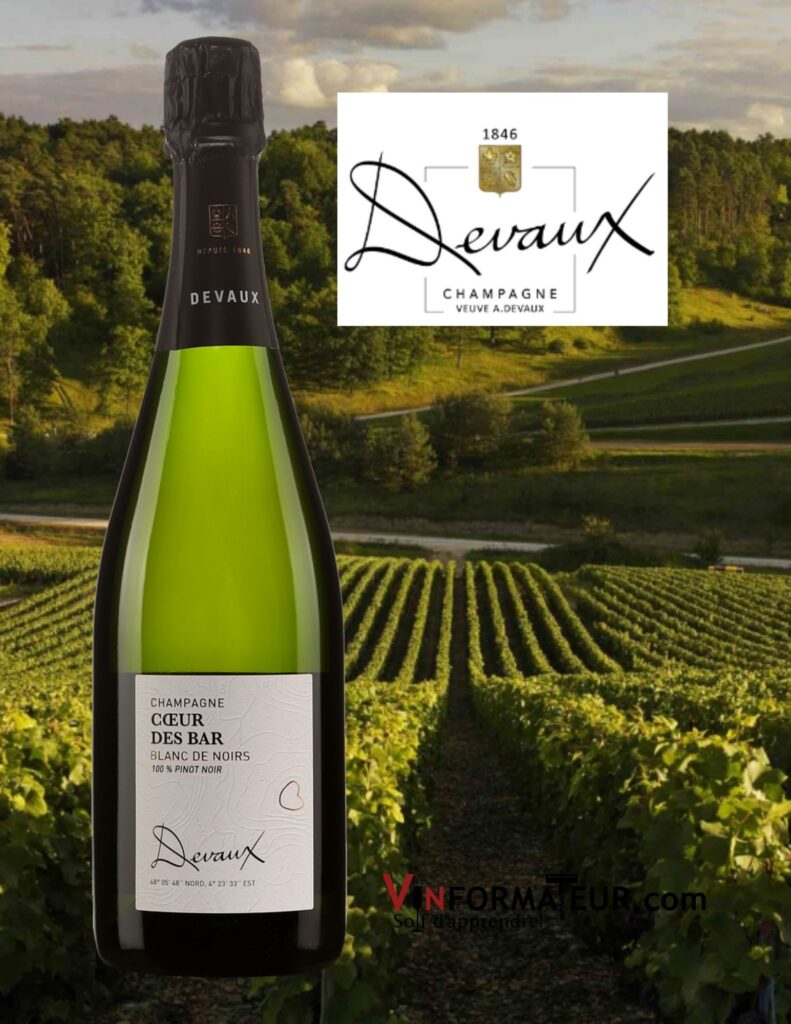 Bouteille de Champagne Devaux, Brut, Coeur des Bar, Blanc de Noirs