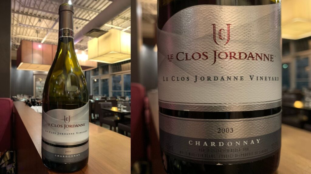 Le Clos Jordanne Chardonnay 2003. Que d’émotions!!