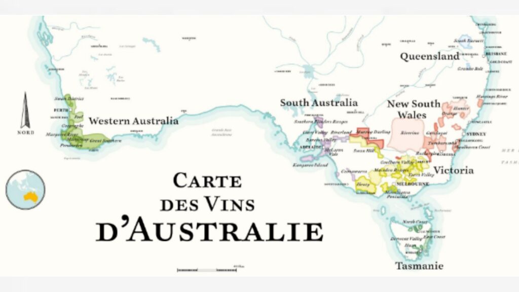 Carte viticole d'Australie